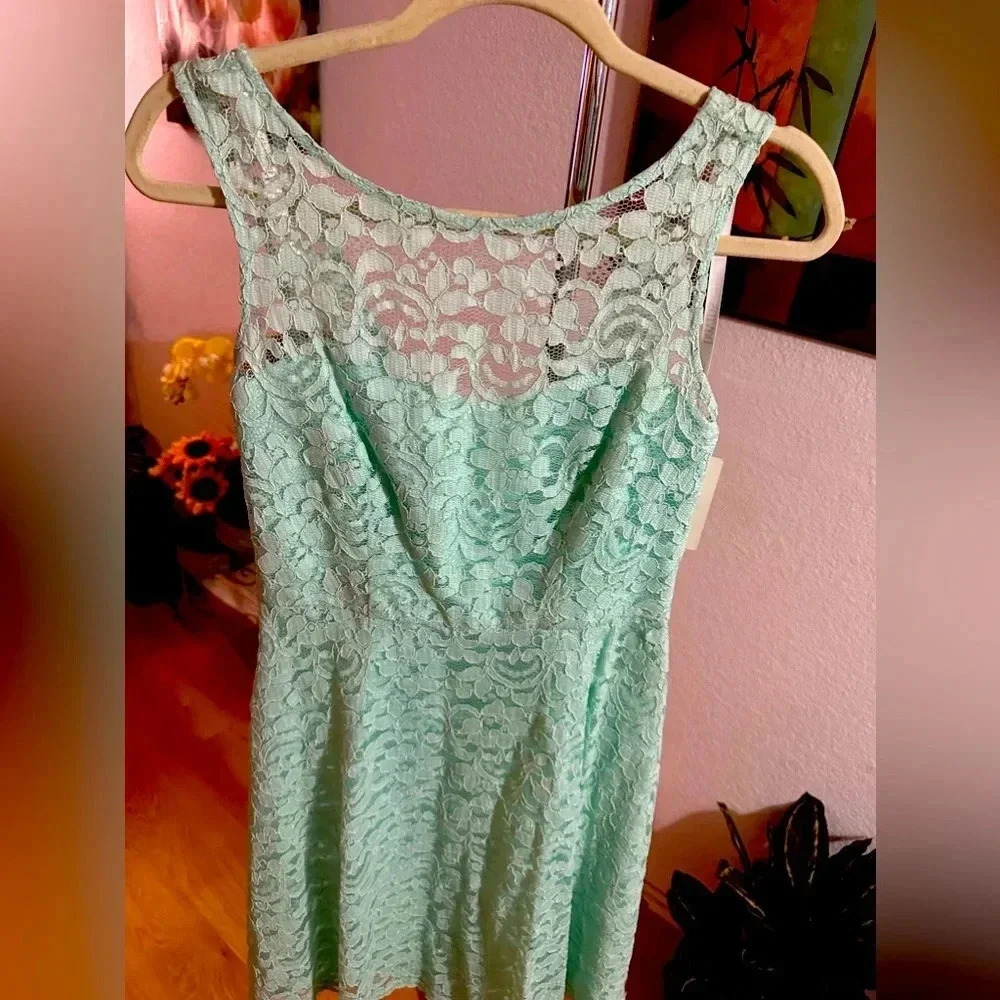 David’s bridal mint lace mini dress size 6 - Picture 6 of 12